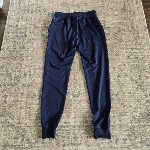 Zyia Active Cozy Jogger Pants Heathered Blue Black White Drawstrig Elastic Waist - Picture 4 of 8